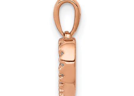 14k Rose Gold .. Diamond Heart Pendant