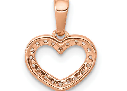 14k Rose Gold .. Diamond Heart Pendant