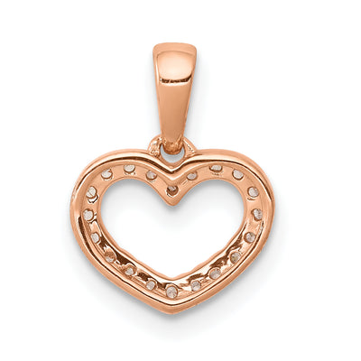 14K Rose Gold .. Diamond Heart Pendant