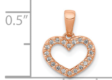 14k Rose Gold .. Diamond Heart Pendant