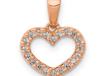 14k Rose Gold .. Diamond Heart Pendant