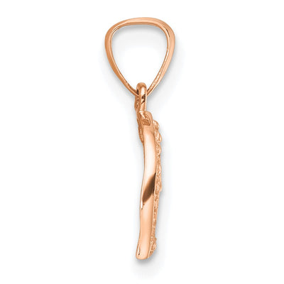 14K Rose Gold .. Diamond Heart Pendant