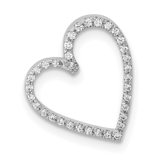 14K white gold diamond heart chain