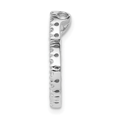 14K White Gold 1/. Diamond Curved Heart Chain Slide