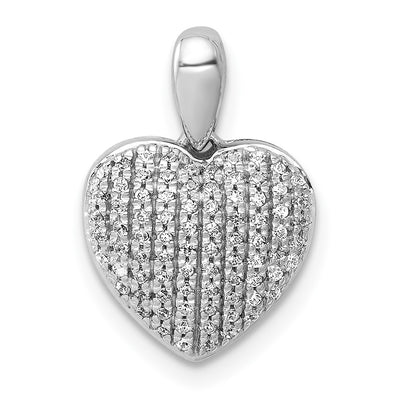 14K White Gold 1/. Diamond Heart Pendant