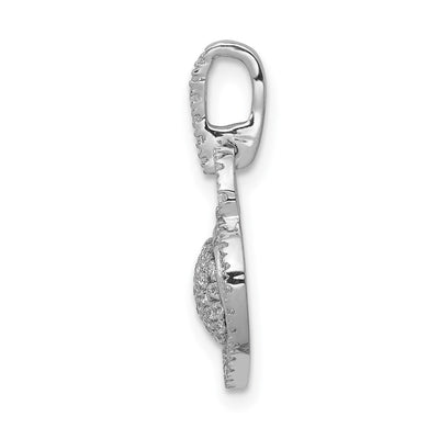 14K White Gold 1/. Diamond Fancy Heart Pendant