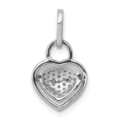 14K White Gold 1/. Diamond Fancy Heart Pendant
