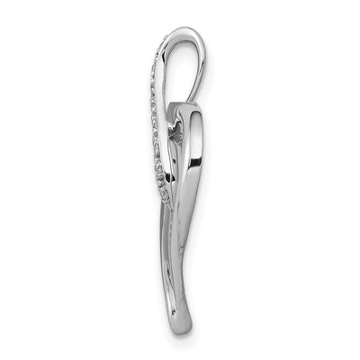 14K White Gold 1/. Diamond Heart and Infinity Pendant