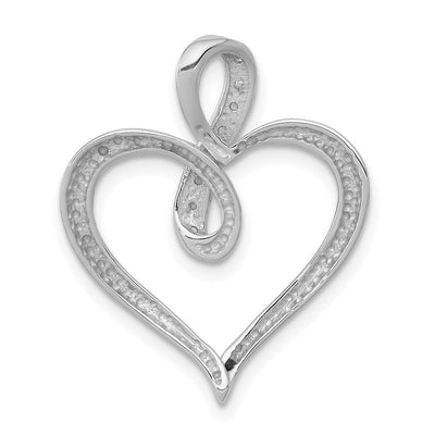 14K White Gold 1/. Diamond Heart and Infinity Pendant