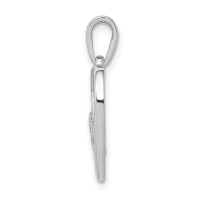 14K White Gold Diamond Entwined Hearts Pendant