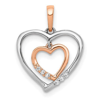 14K gold diamond heart pendant