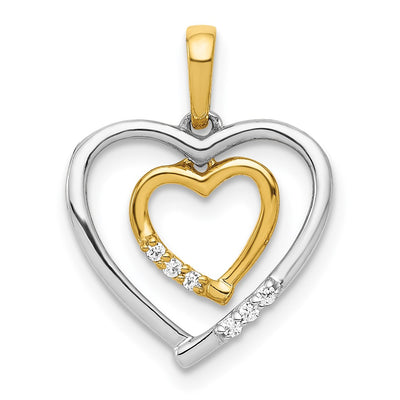 14K gold diamond heart pendant