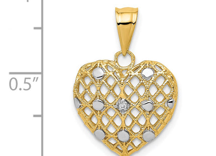 14k Yellow & Rhodium Pendants Style PM4910 - Classique Jewelry Inc.