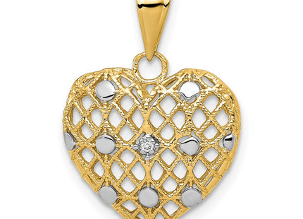 14k Yellow & Rhodium Pendants Style PM4910 - Classique Jewelry Inc.