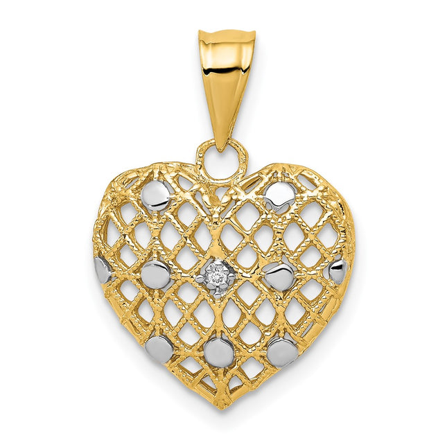 14k Yellow & Rhodium Pendants Style PM4910 - Classique Jewelry Inc.