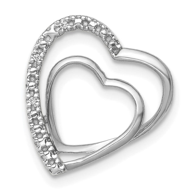 14K white gold diamond heart chain