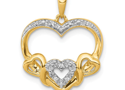 14k Yellow & Rhodium Pendants Style PM4913 - Classique Jewelry Inc.
