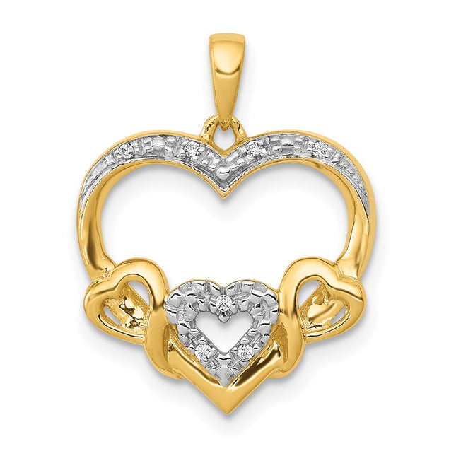 14k Yellow & Rhodium Pendants Style PM4913 - Classique Jewelry Inc.