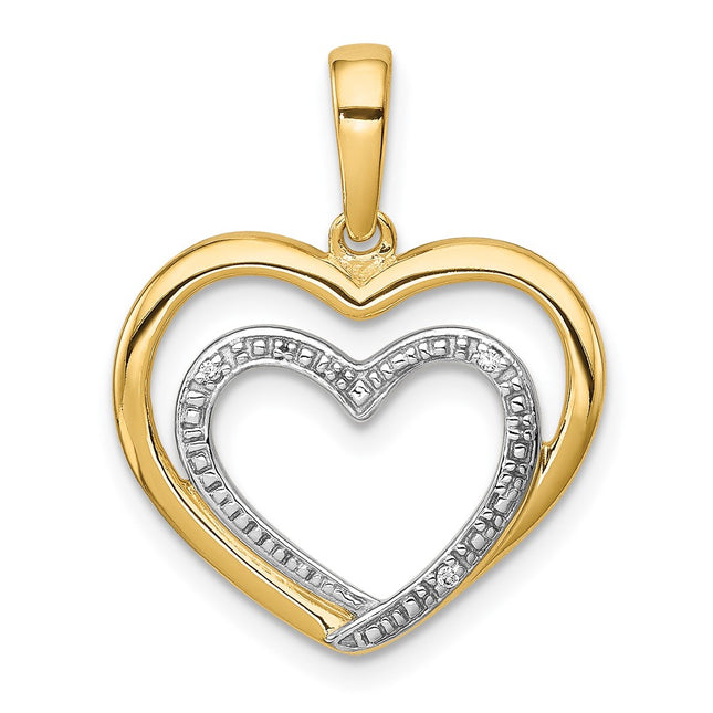 14k Yellow & Rhodium Pendants Style PM4922 - Classique Jewelry Inc.