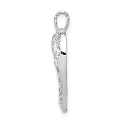 14K White Gold 1/. Diamond Entwined Heart Pendant