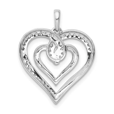 14K White Gold 1/. Diamond Entwined Heart Pendant
