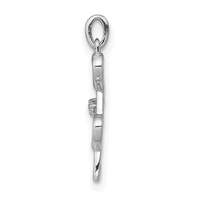 14K White Gold .. Diamond Four Hearts Pendant