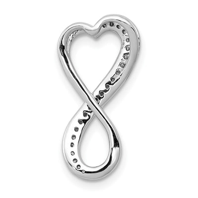 14K White Gold Diamond Freeform Heart Infinity Chain Slide