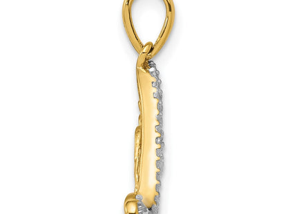 14k Yellow & Rhodium Pendants Style PM4940 - Classique Jewelry Inc.