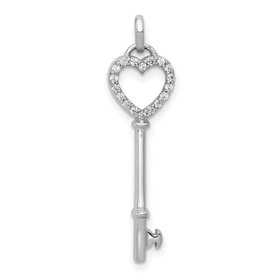 14K white gold diamond heart pendant