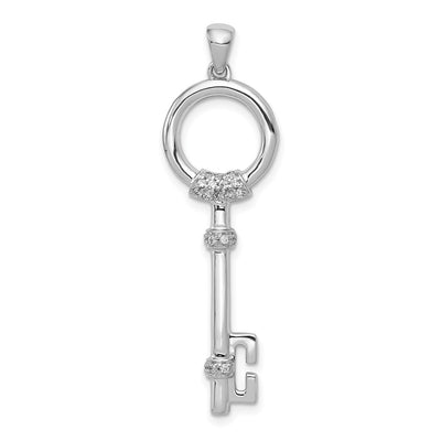 14K white gold diamond circle pendant