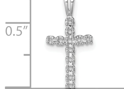 14k White Gold Latin Cross Pendant Mounting, 20.2 x 9.85mm