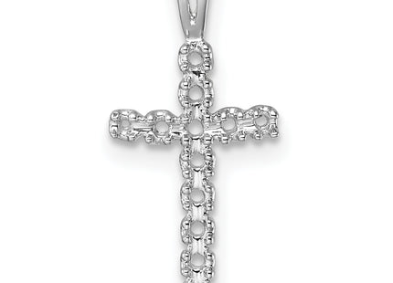 14k White Gold Latin Cross Pendant Mounting, 20.2 x 9.85mm