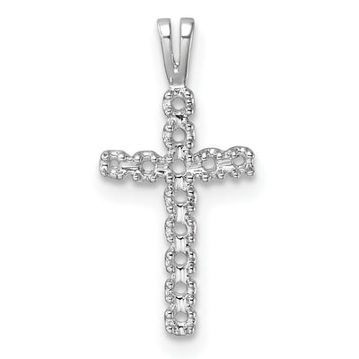 14K White Gold Latin Cross Pendant Mounting, 20.2 x 9.85mm