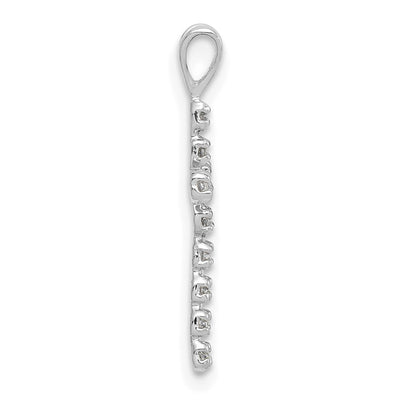 14K White Gold Latin Cross Pendant Mounting, 20.2 x 9.85mm