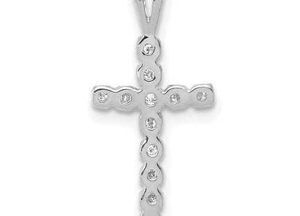 14K white gold cross pendant, further view