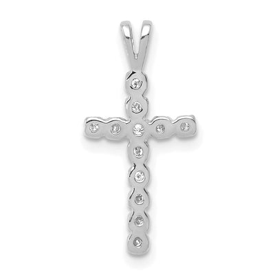 14K White Gold Latin Cross Pendant Mounting, 20.2 x 9.85mm