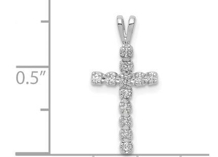 14K white gold cross pendant, another view