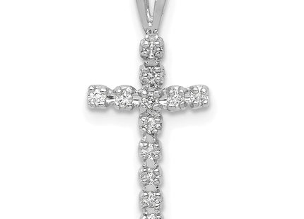 14K white gold cross pendant