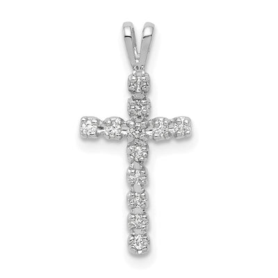 14K white gold cross pendant