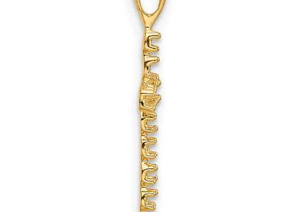 14K gold cross pendant, alternate view