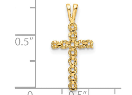 14K gold cross pendant, further view