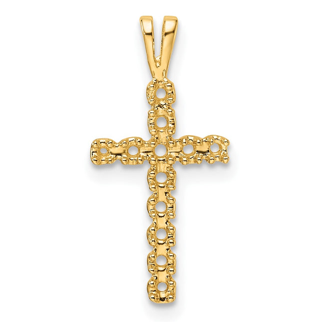 14k Latin Cross Pendant Mounting, 20.2 x 9.85mm
