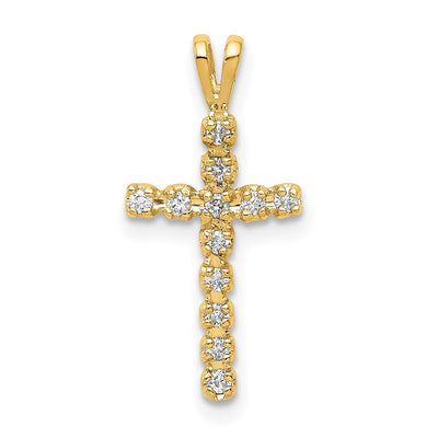 14K gold diamond cross pendant