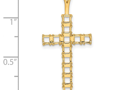 14K gold cross pendant, further view