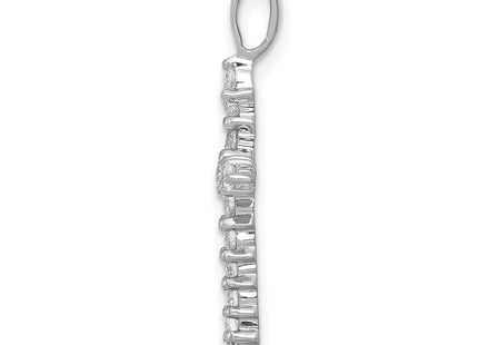 14K white gold diamond cross pendant, alternate view