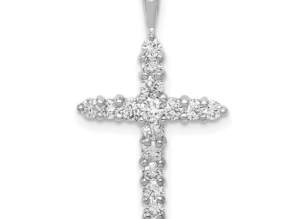 14K white gold diamond cross pendant