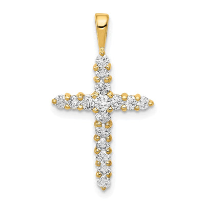 14K gold diamond cross pendant