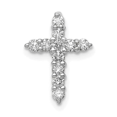 14K white gold diamond cross pendant