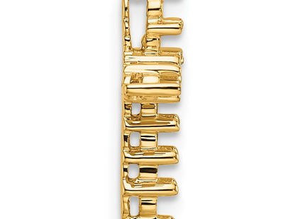 14K gold diamond cross pendant, alternate view