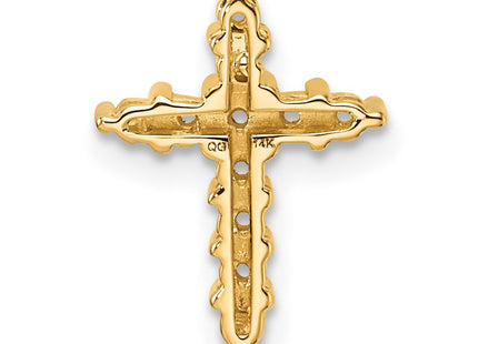14K gold diamond cross pendant, another view